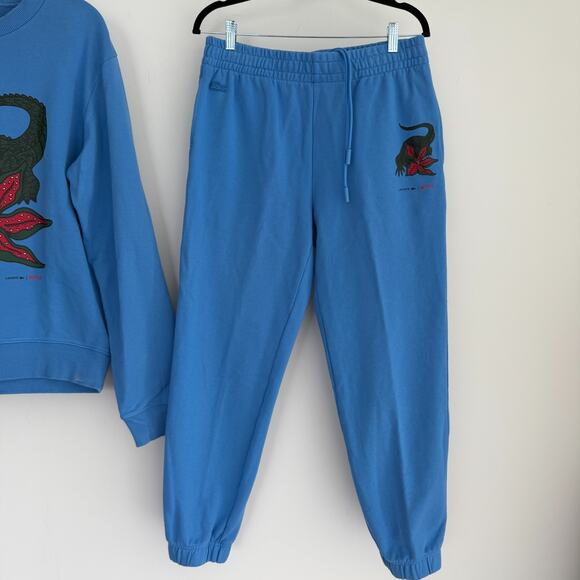 Stranger Things x Lacoste Sweatsuit Mens 4 Medium Blue Sweatshirt Joggers Set - Picture 6 of 15
